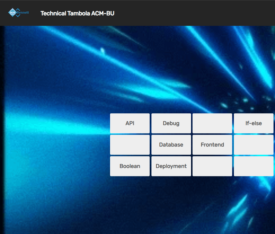 ACM BU Tech Tambola Website